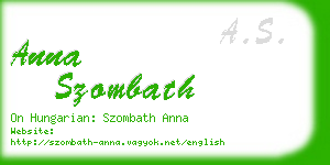 anna szombath business card